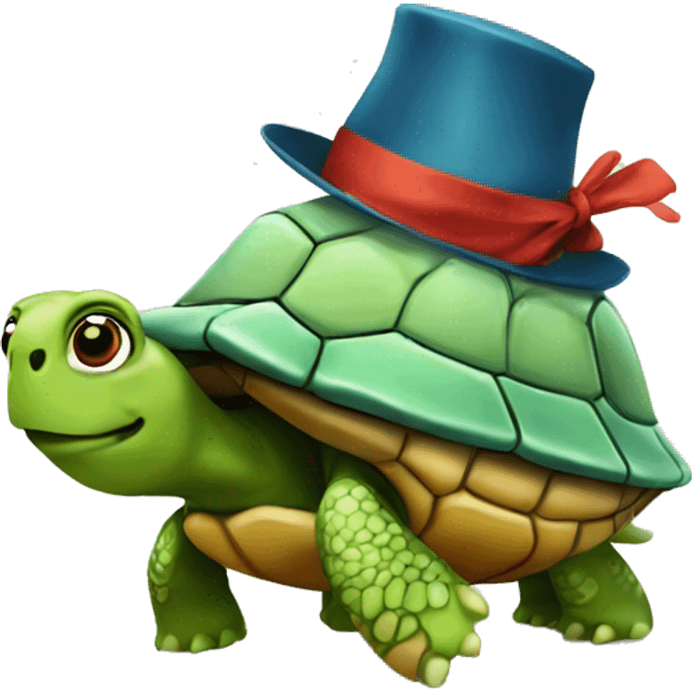 turtle with hat emoji