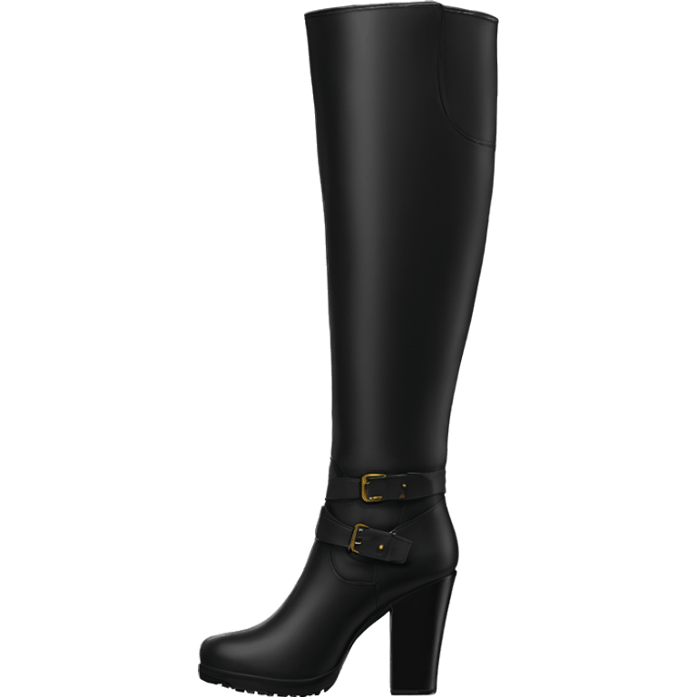 Black leather knee high boots  emoji