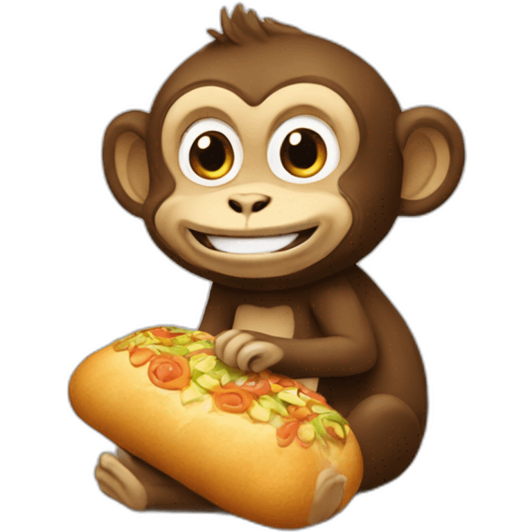 Monkey eating Mexican bread emoji