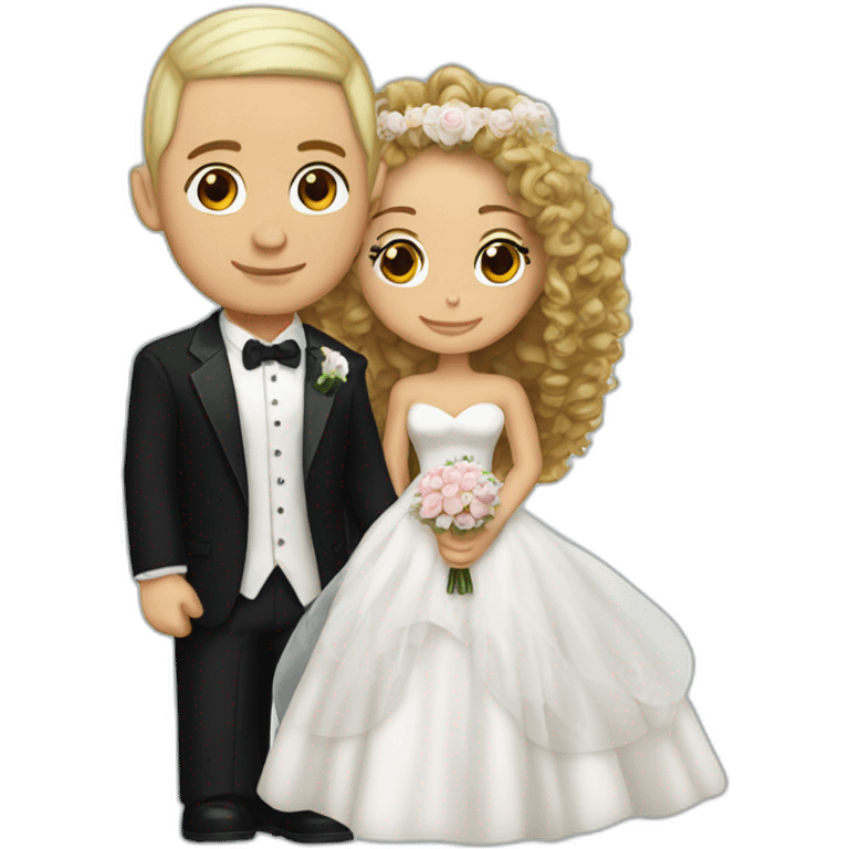 Eminem getting married with a girl with curly hair  emoji