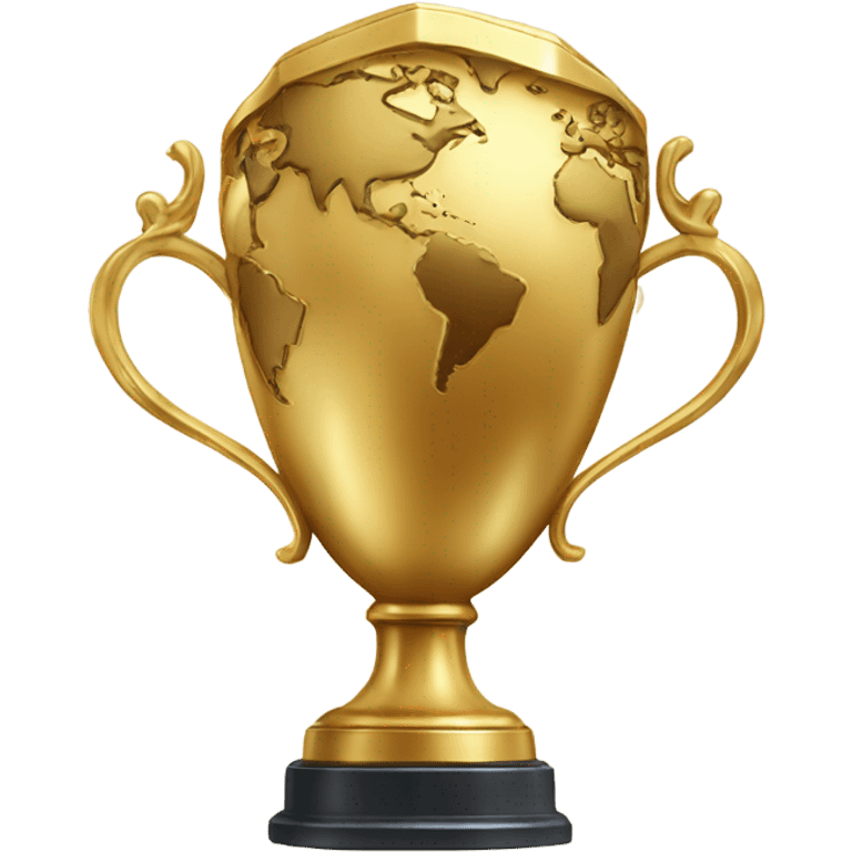 The world in the cup of huge golden trophy emoji