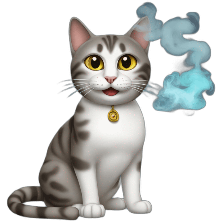 A cat smoke shisha  emoji