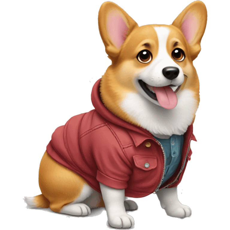 corgi with clothes emoji