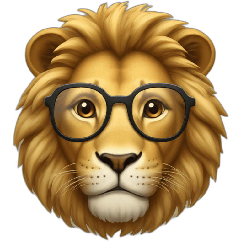 a lion with glasses emoji