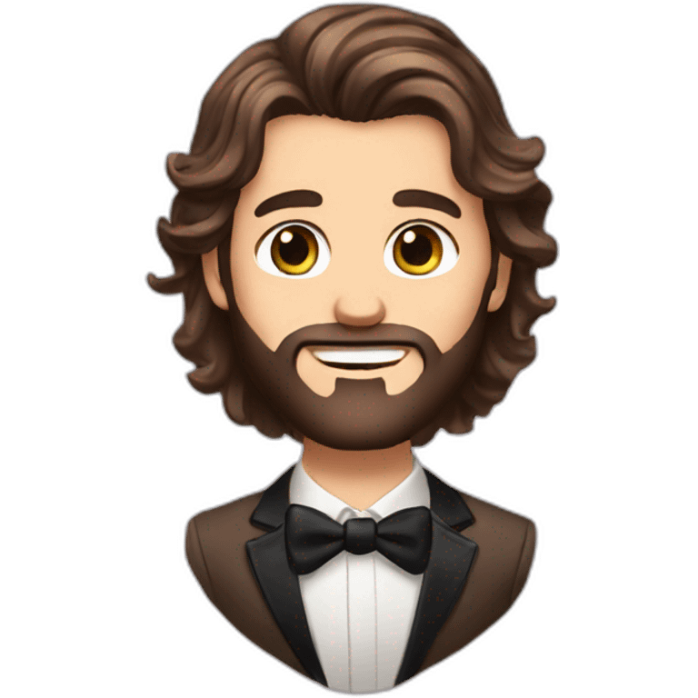 Groom Brown hair Brown eyes beard long hair emoji