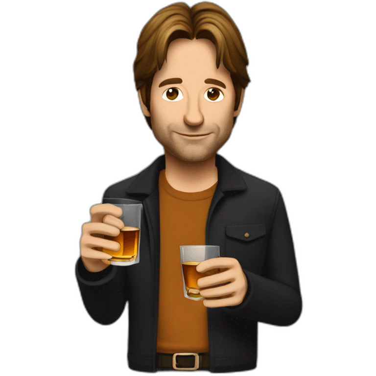 hank moody holds a glass of whisky and cigarettes emoji