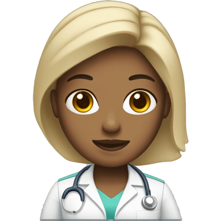 nurse with straight hair light skin emoji