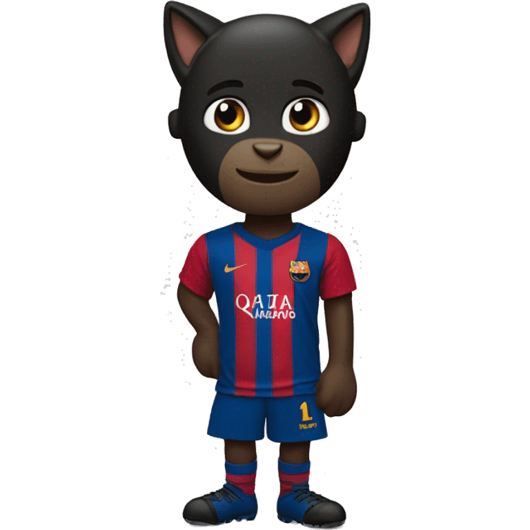 Gato negro con camiseta de Messi  emoji