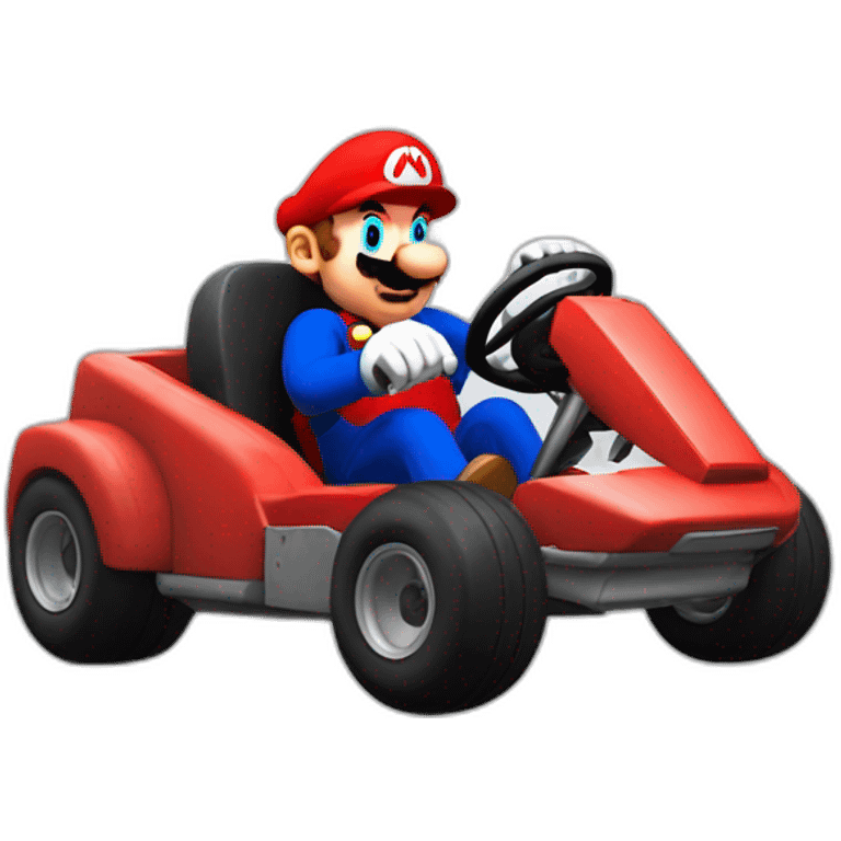 mario met un coup de pied dans son kart emoji