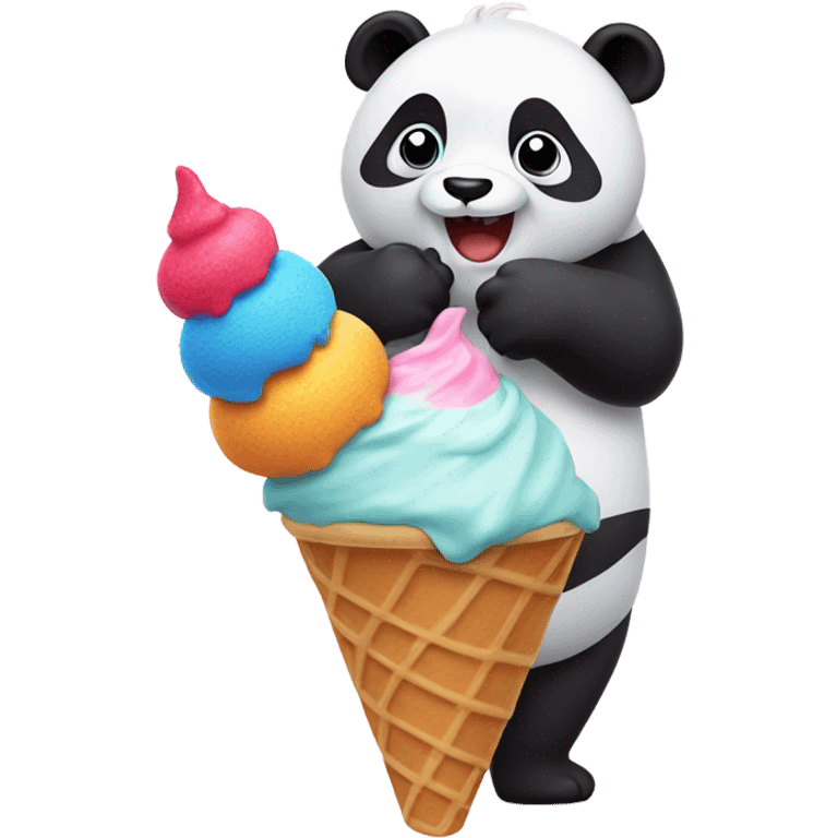 Panda eating ice cream emoji