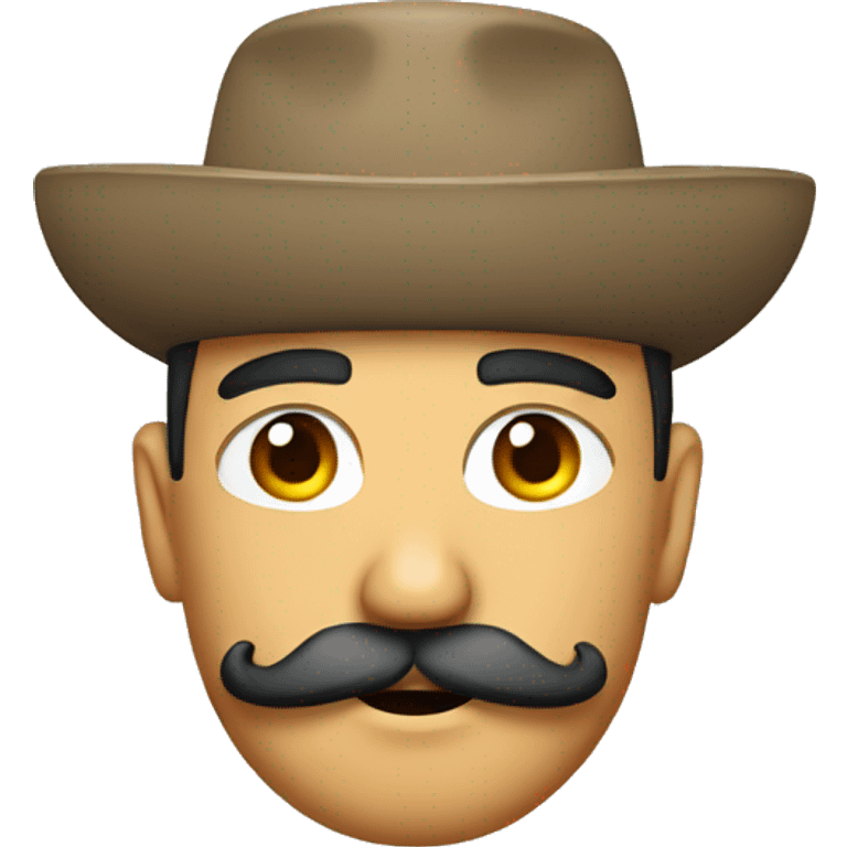 mexican head with edgar haircut and a berret  and a mustache emoji