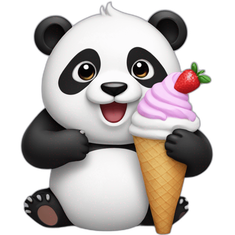 Panda eating ice cream emoji