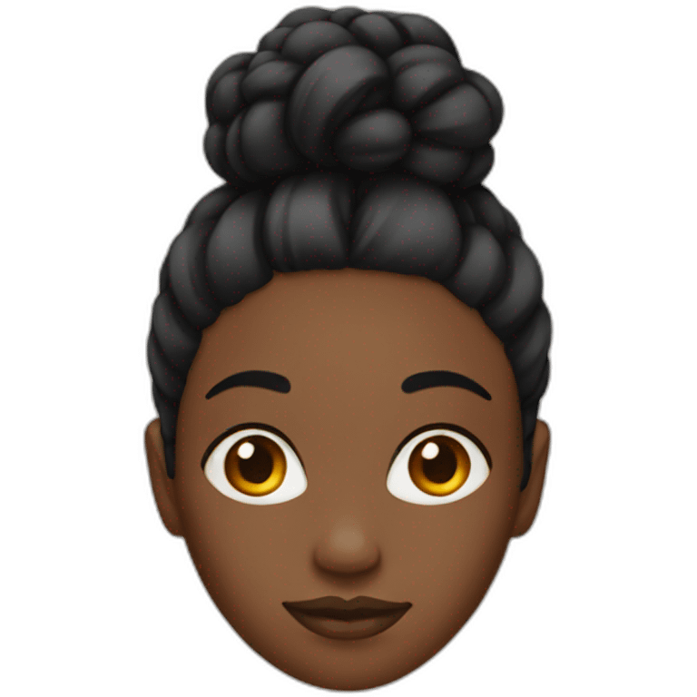 black woman with bun emoji