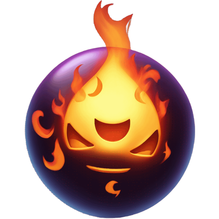 fortune telling ball in fire emoji