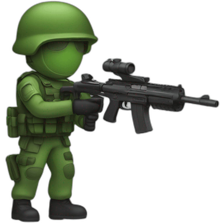 Green soldier with gun emoji