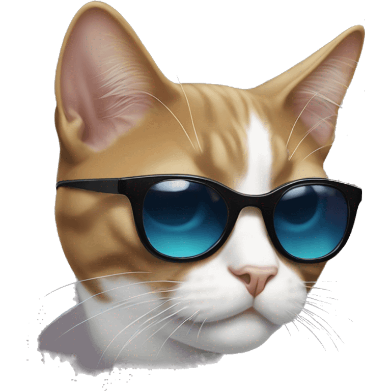 tuxedo Cat with sunglasses emoji