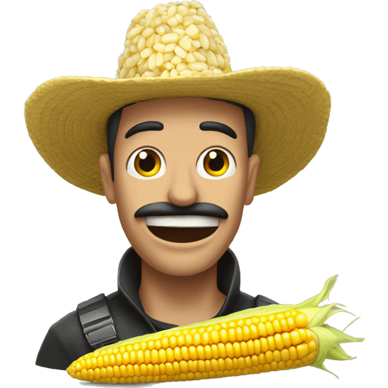 Perdón with corn emoji