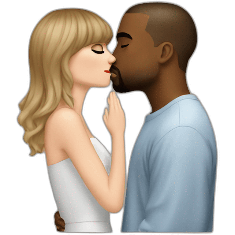 taylor swift and kanye west kissing emoji