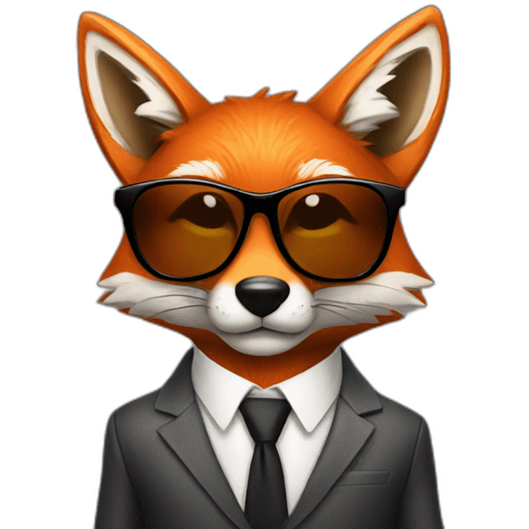 Cool Fox in a suit with sunglasses  emoji