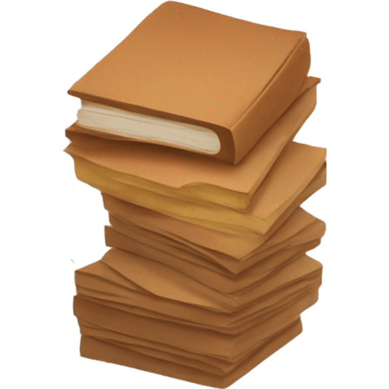 brown stack of letters and autumn leaf emoji