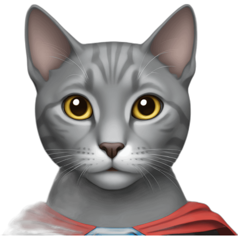 Superman Grey cat emoji