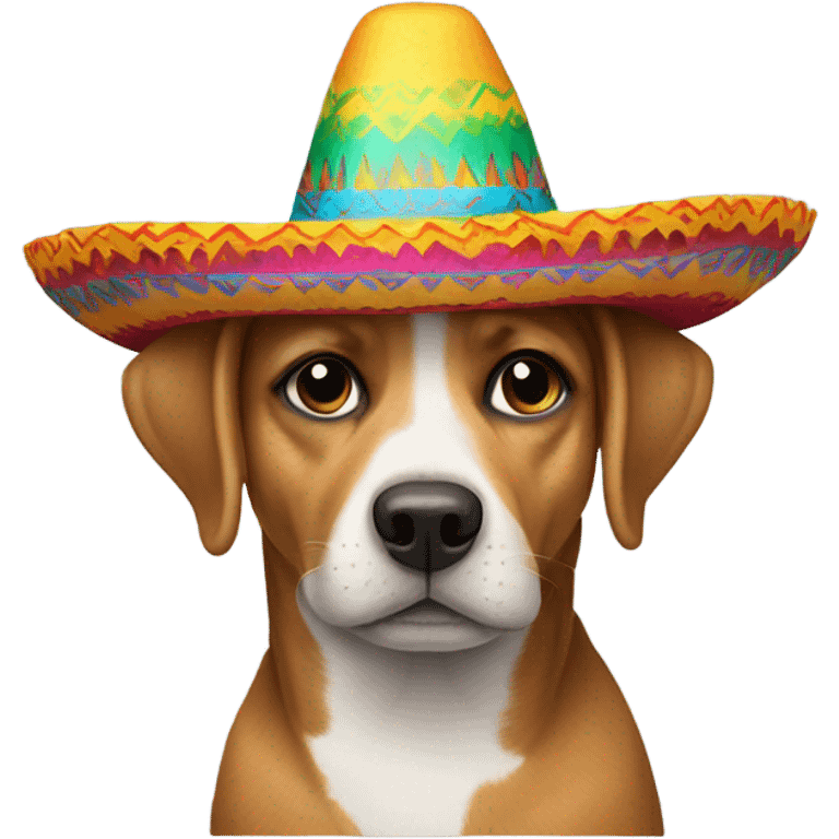 Dog wearing a sombrero emoji