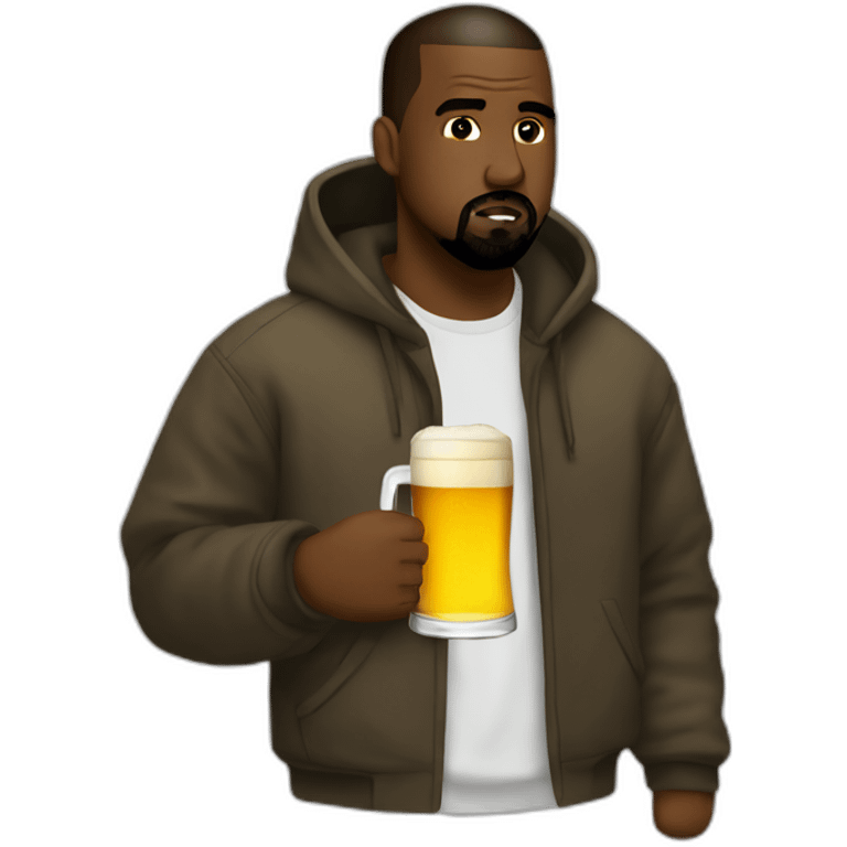 Kanye west with a beer emoji