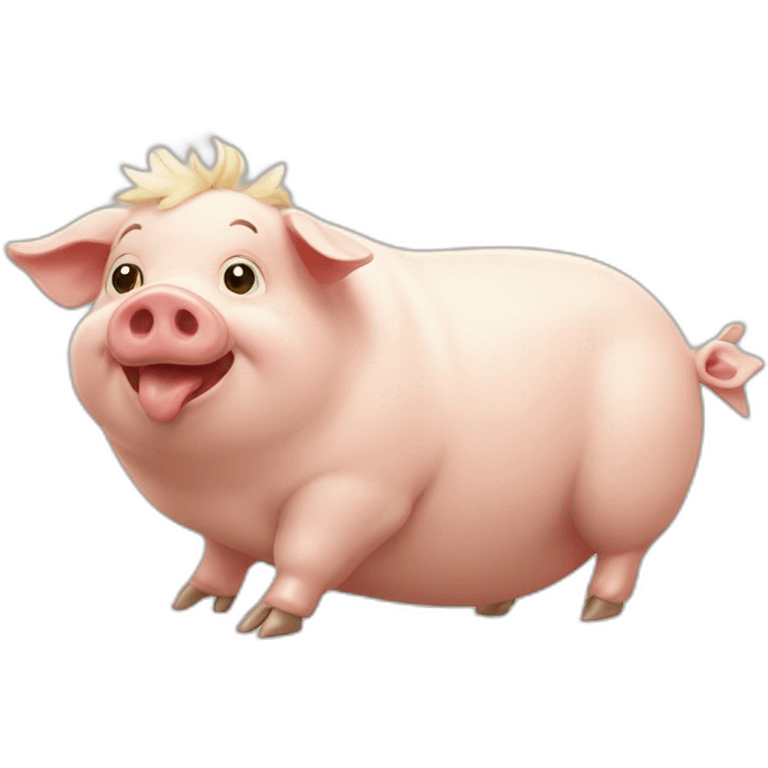 Cochon sur une poule emoji