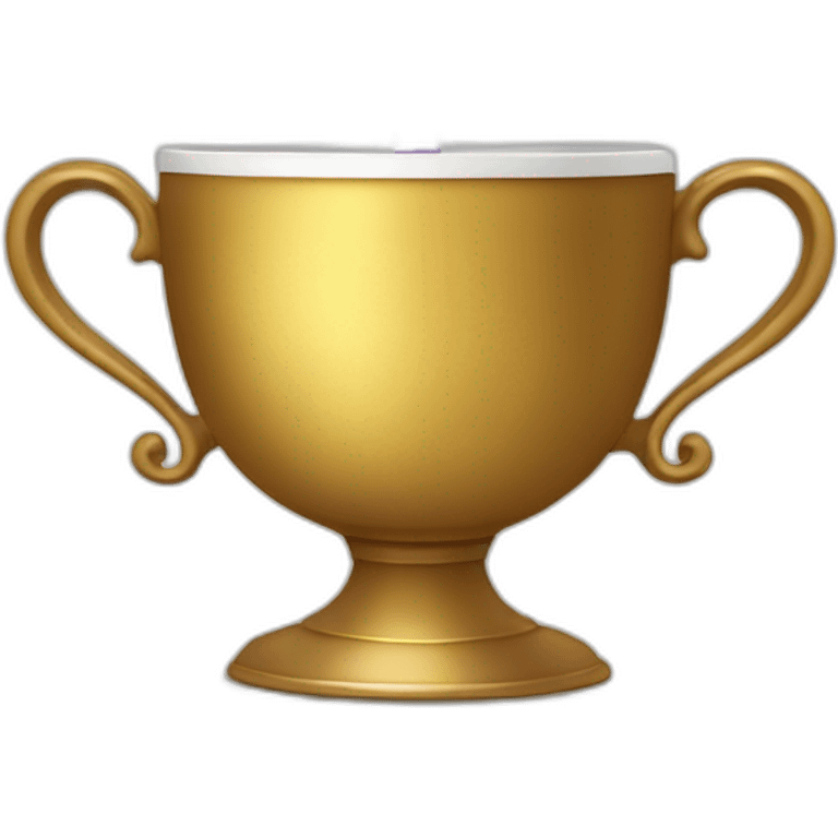 royal empty Christian cup for the winner with a cross on royal background emoji