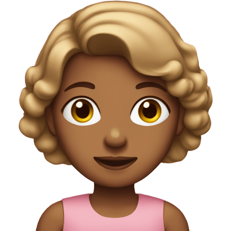 A tan girl wearing a pink dress  emoji