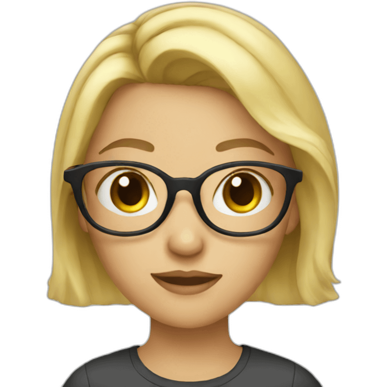 Blonde girl with glasses emoji