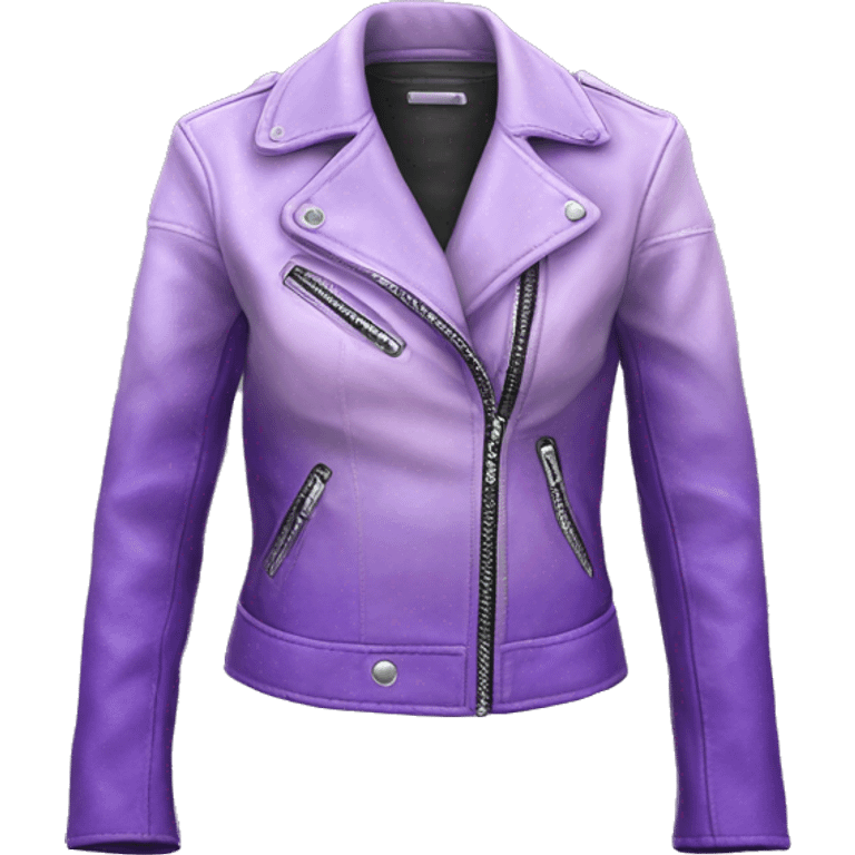 Realistic isolated side view of an open lavender to light purple ombre fashion leather jacket emoji