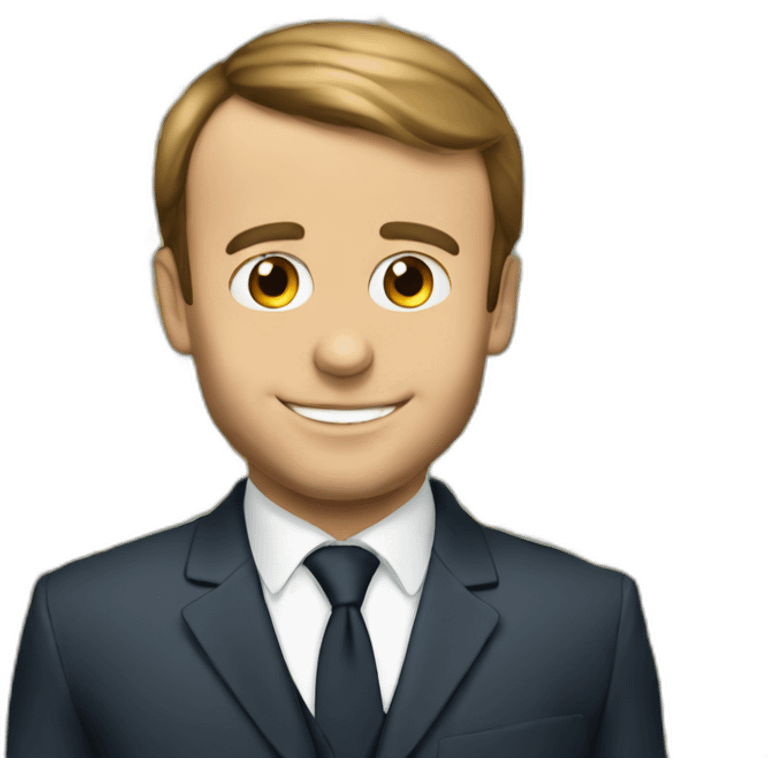 Macron with béer emoji