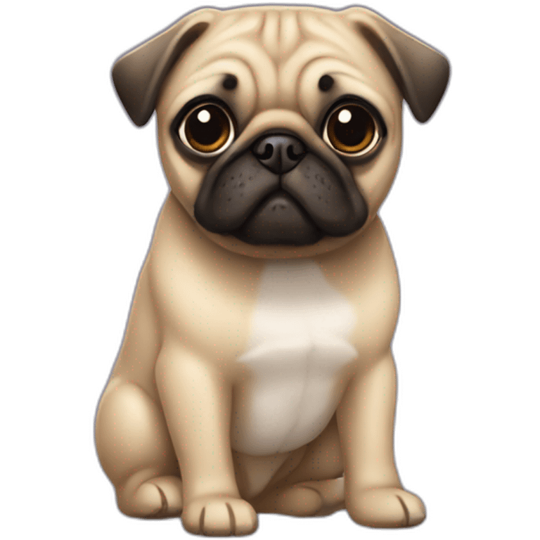 Perro-pug-niña emoji