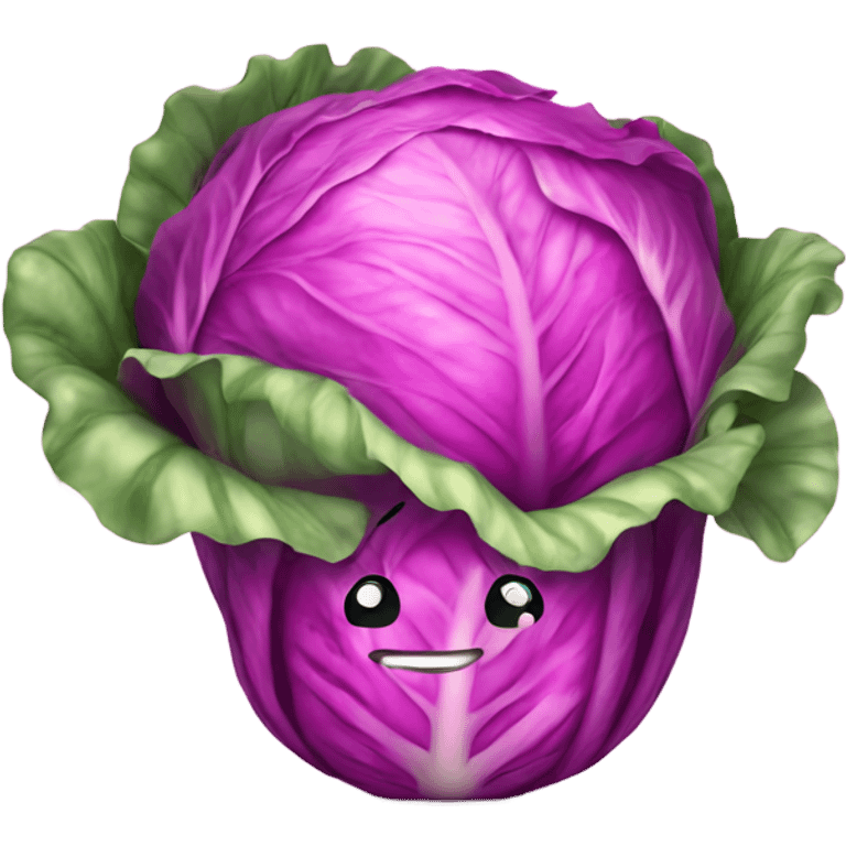 pink cabbage smiling emoji