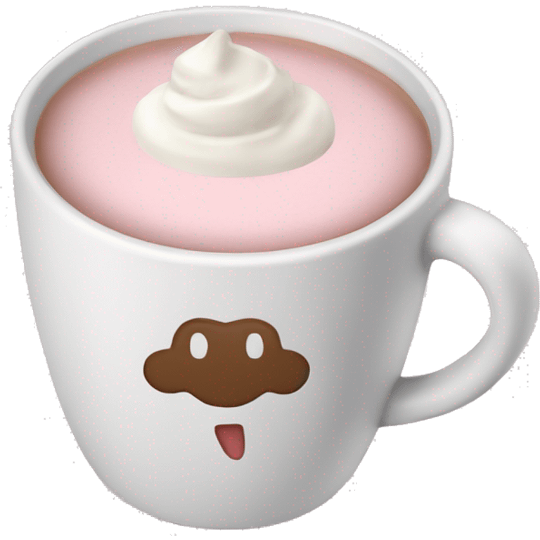 Light pink hot chocolate cup emoji