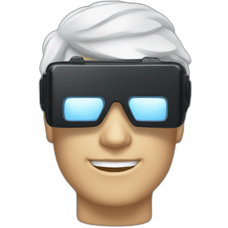 iphone style emoji of white person with meta virtual reality goggles  emoji