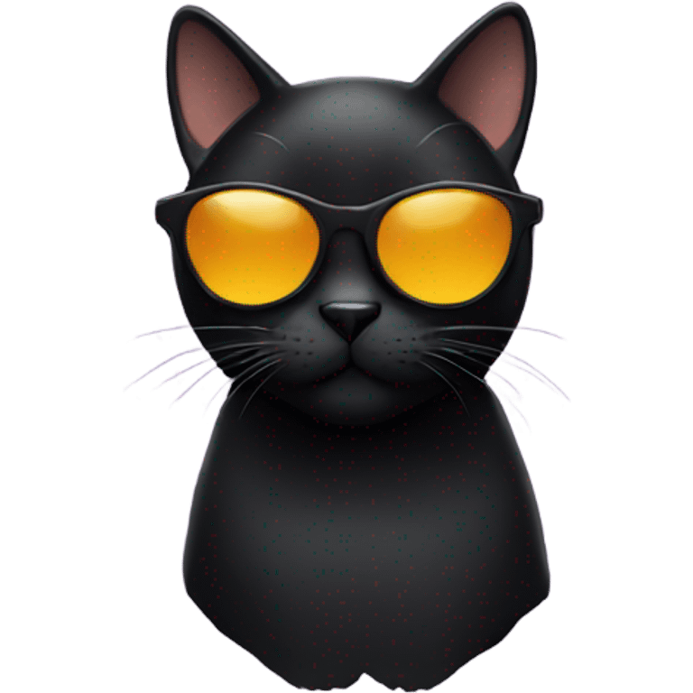 Black cat with sunglasses  emoji