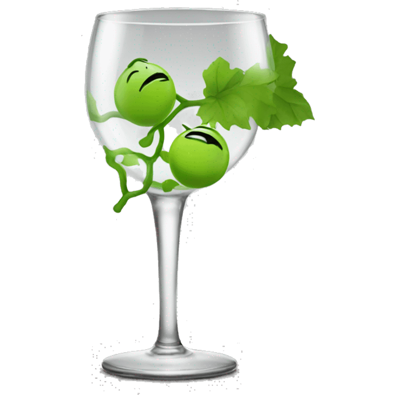 Vine glass with kiss emoji