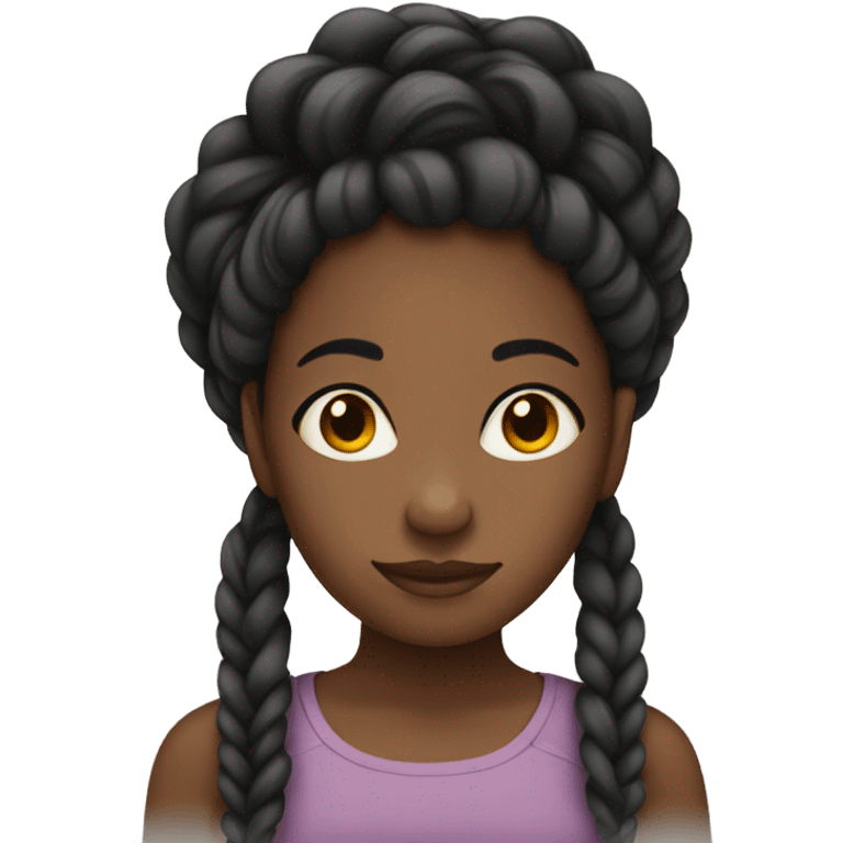 Black girl with braids  emoji