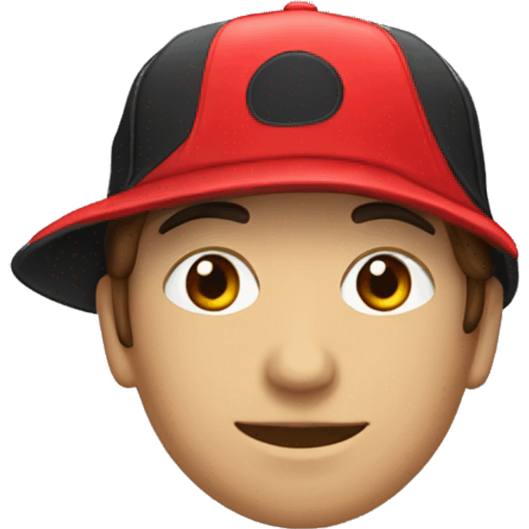 Gorra negra con banda roja emoji