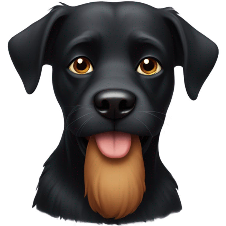 black dog with beard on chin emoji