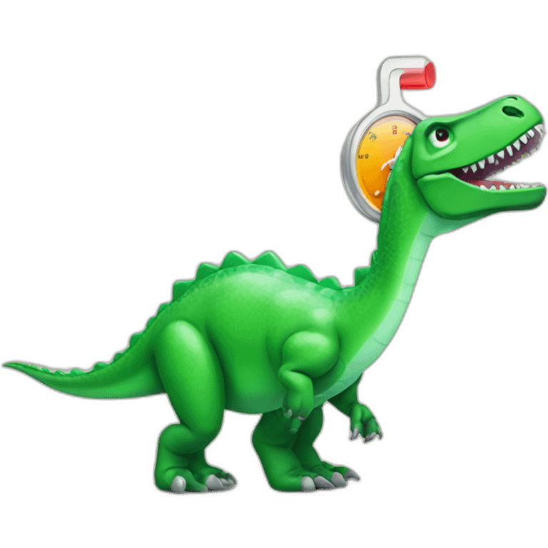 sick dinosaur with thermometer emoji