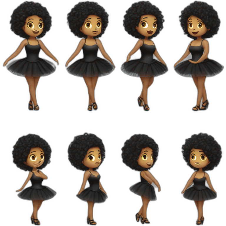 full-body-curvy-балерина-black-tutu 8 sides views emoji