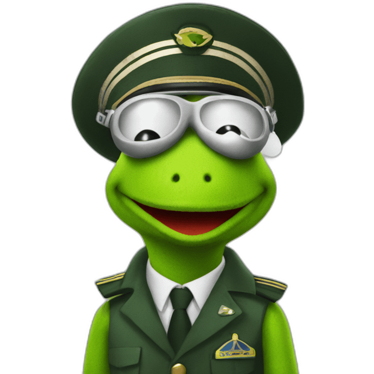 kermit as airline pilot emoji