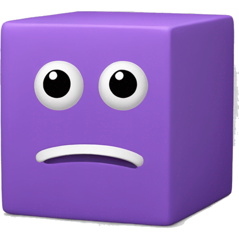 3d cube with a face and arms and legs emoji