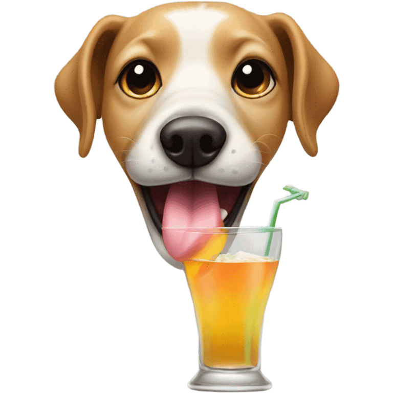 Dog drinking martini emoji