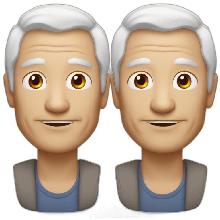 Older man white hair without glasses and without mustache emoji