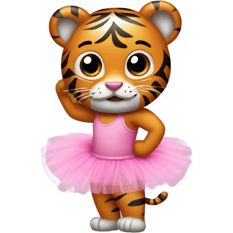 Tiger with pink tutu emoji