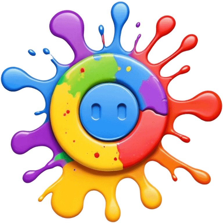 splash paint, colorful button with paint splatter emoji